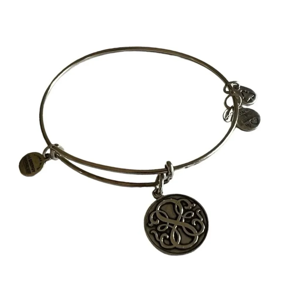 Alex and Ani Rafaelian Silver Infinity Charm Bangle Bracelet